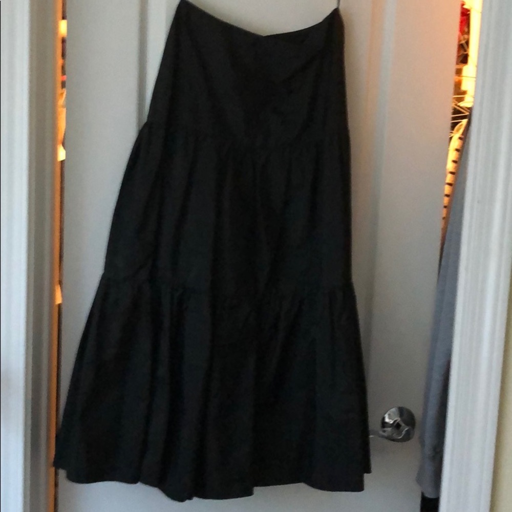 Black thick Satin skirt /little flare